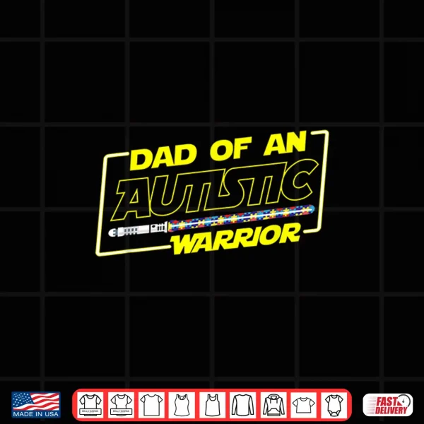 Design Fathers Day Autism Warrior Awareness Dad T Shirt for Men