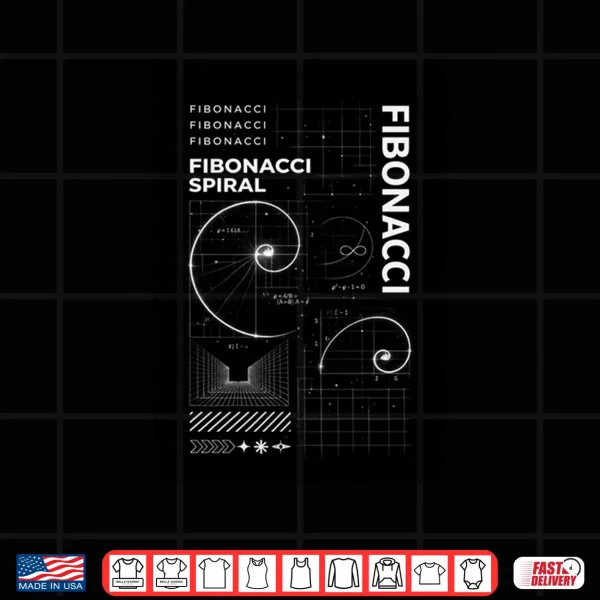 Design Fibonacci Spiral Golden Ratio Pattern Design Shirt
