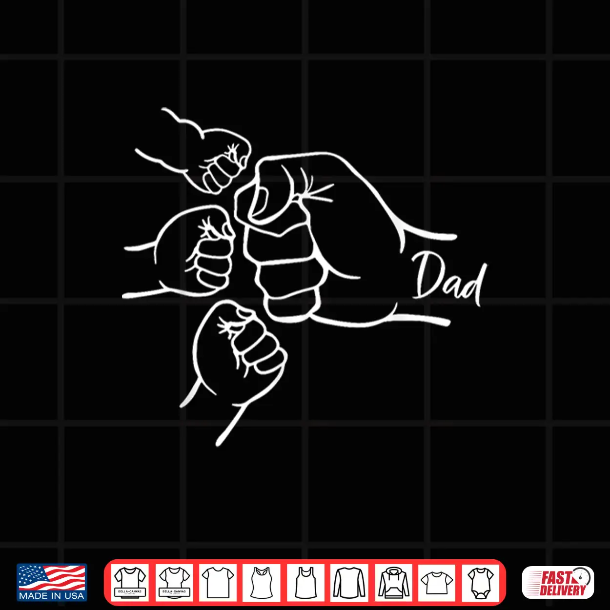 Fist Bump Dad Of Three Father Of 3 Daddy Happy Father’S Day Shirt Fist Bump Dad Of Three Father Of 3 Daddy Happy Father’S Day Shirt