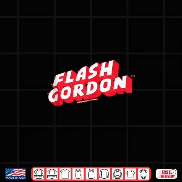 Flash Gordon Flash Effect Retro Comic Text Logo Shirt 4 Design Flash Gordon Flash Effect Retro Comic Text Logo Shirt