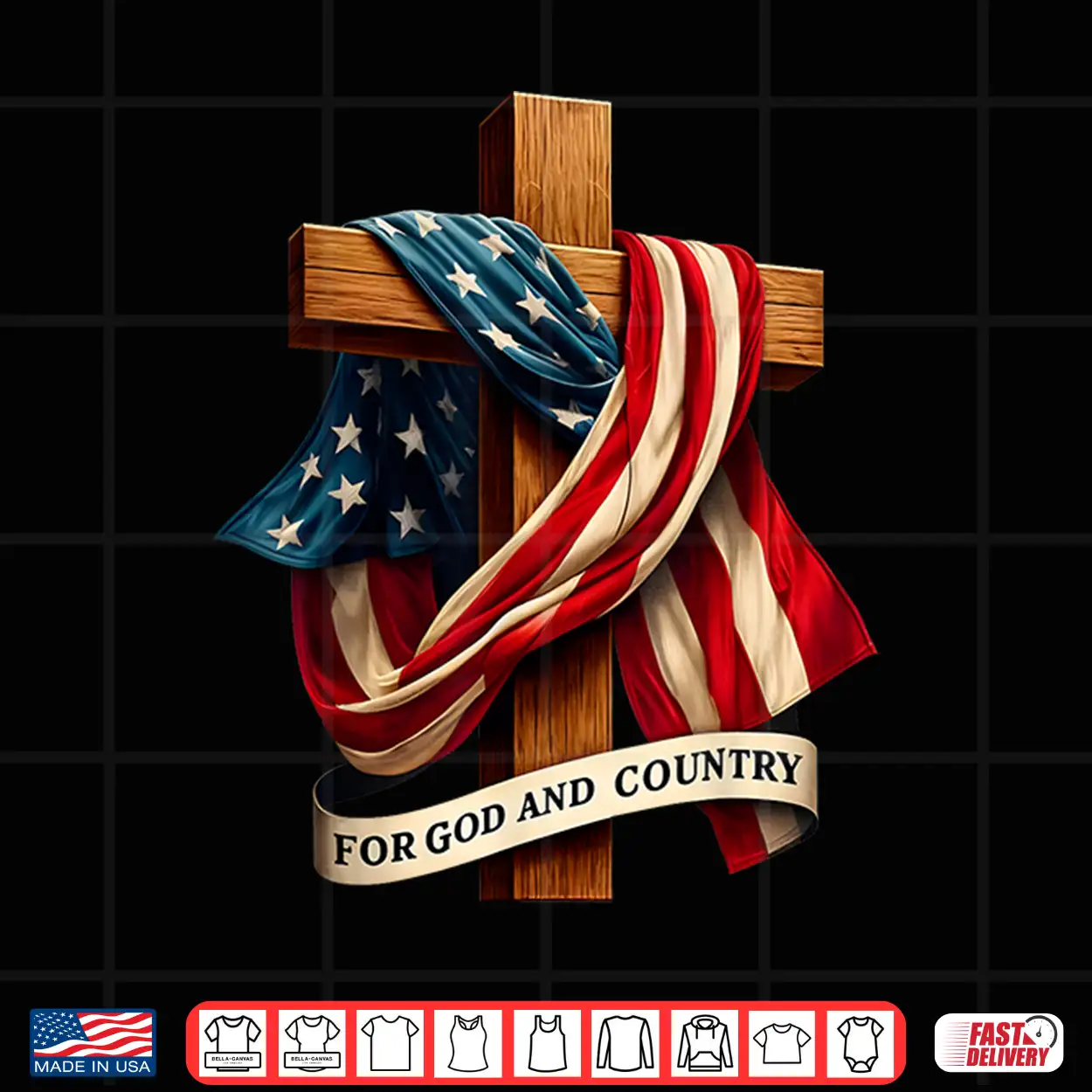 For God And Country Cross Christian Patriotic Jesus Lovers Shirt For God And Country Cross Christian Patriotic Jesus Lovers Shirt