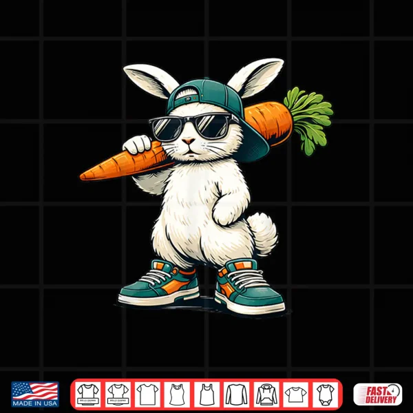 Design Funny Easter Bunny With Carrot Rabbit Easter Shirt