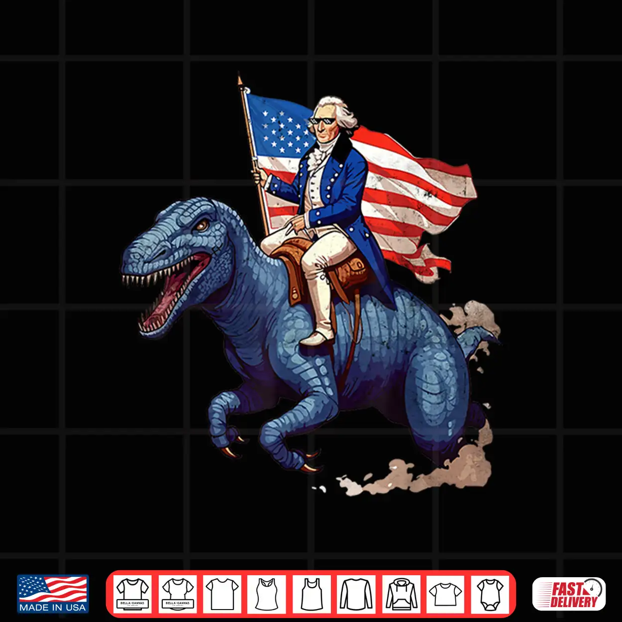 Funny George Washington Riding A Tyrannosaurus Rex Patriotic Shirt Funny George Washington Riding A Tyrannosaurus Rex Patriotic Shirt