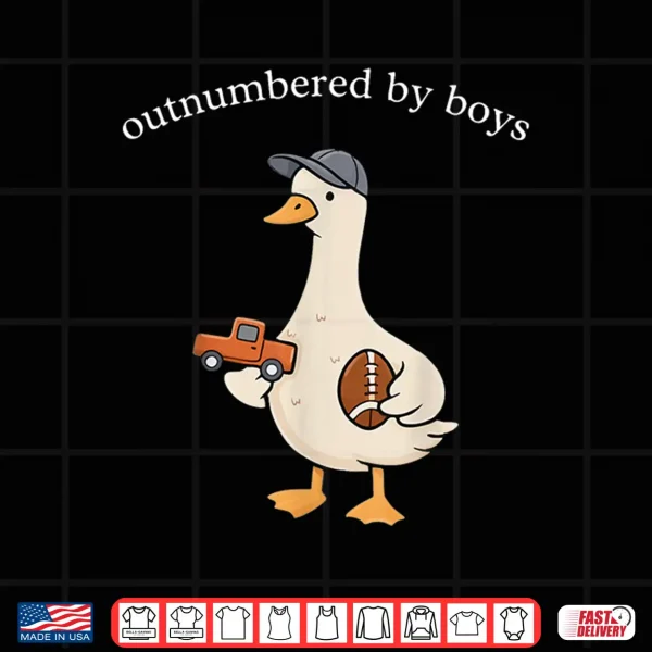 Design Funny Outnumbered By Boys Cute Mom Silly Goose Mothers Day Shirt