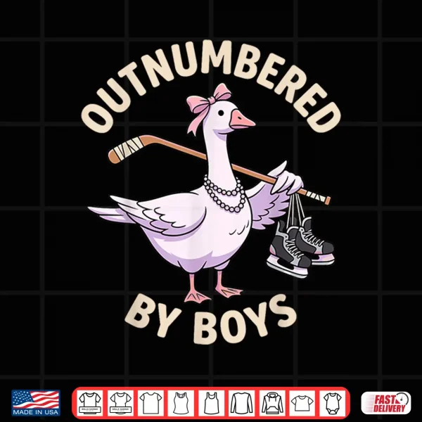 Design Funny Outnumbered By Boys Mothers Day Goose Mom Shirt