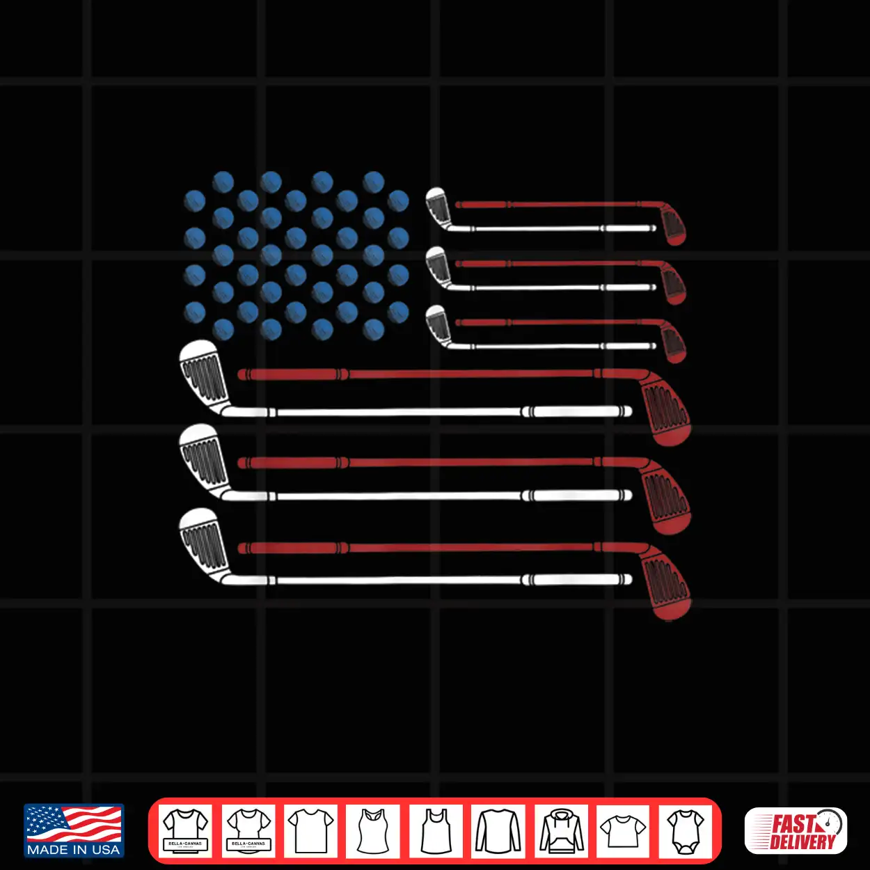 Golf Clubs Usa Flag Red White And Blue Shirt Golf Clubs Usa Flag Red White And Blue Shirt