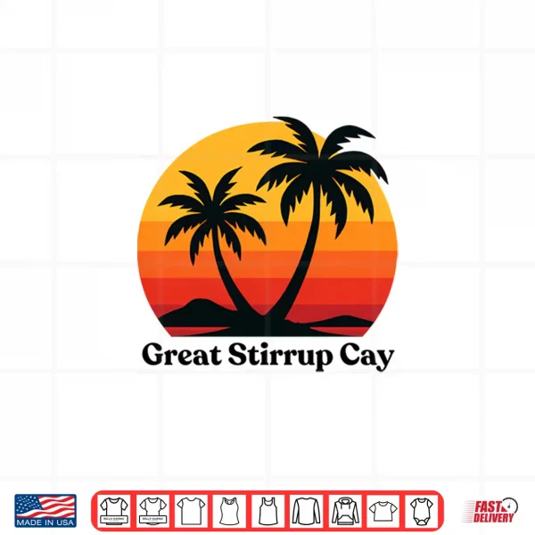 Design Great Stirrup Cay Sunset Palm Trees Shirt
