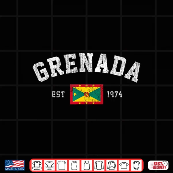 Grenada Est. 1974 Grenadian Flag Independence Day Shirt 4 Design Grenada Est. 1974 Grenadian Flag Independence Day Shirt