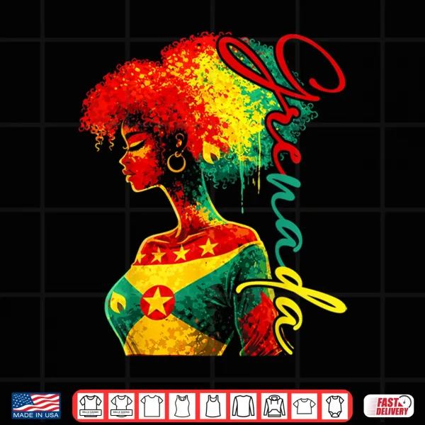 Design Grenada Flag Grenadian Girl Proud Pride Patriotic Womens Shirt