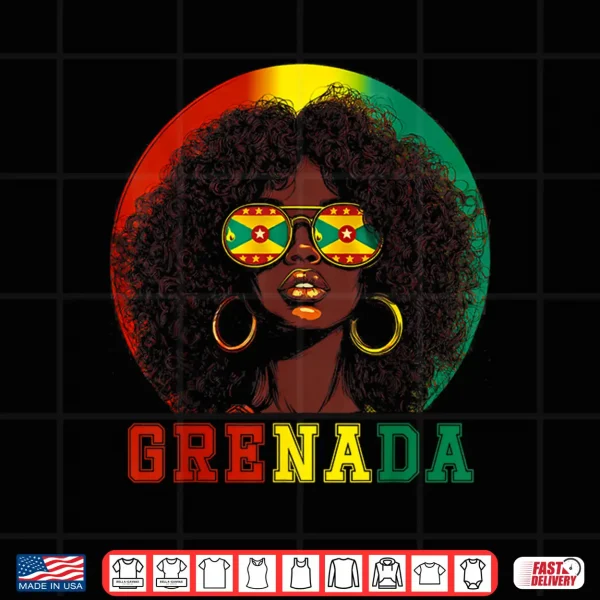 Design Grenada Flag Sunglasses Grenadian Girl Pride Caribbean Women Shirt