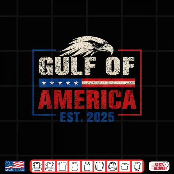 Design Gulf of America Est. 2025 Eagle Vintage Distressed Shirt