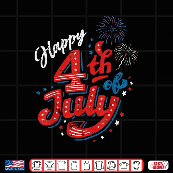 Design Happy 4th Of July Cool Independence Day Patriotic American Shirt