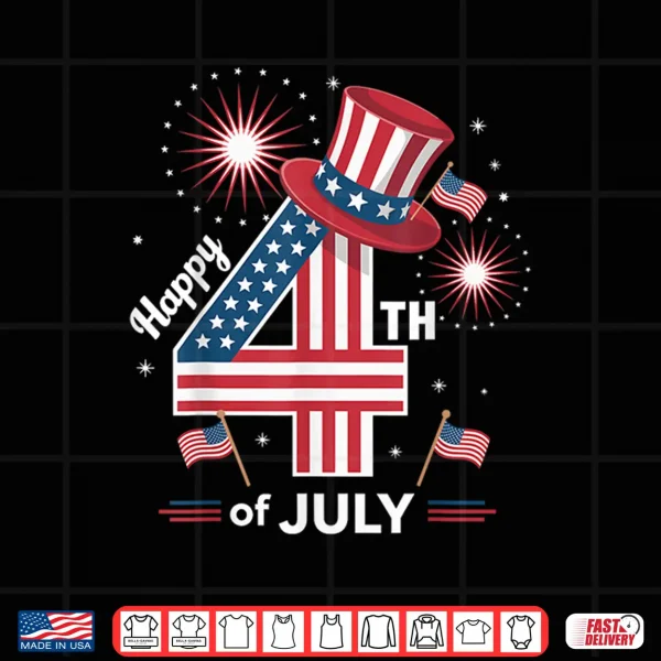 Design Happy 4th of July USA Patriotic Independence Day Celebration Shirt