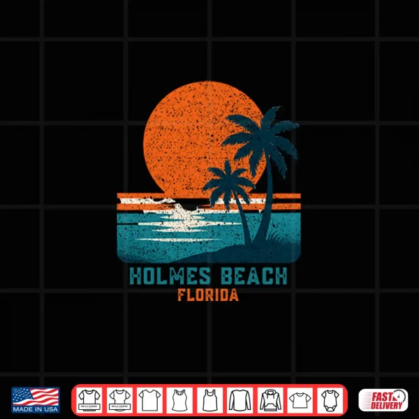 Design Holmes Beach Florida Retro Vintage Souvenir Gift Shirt