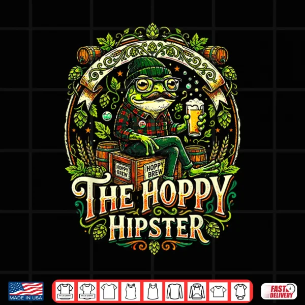 Hoppy Hipster Frog Mustache Beer Lover Ipa Brew Merch Design Shirt 4 Design Hoppy Hipster Frog Mustache Beer Lover IPA Brew Merch Design Shirt