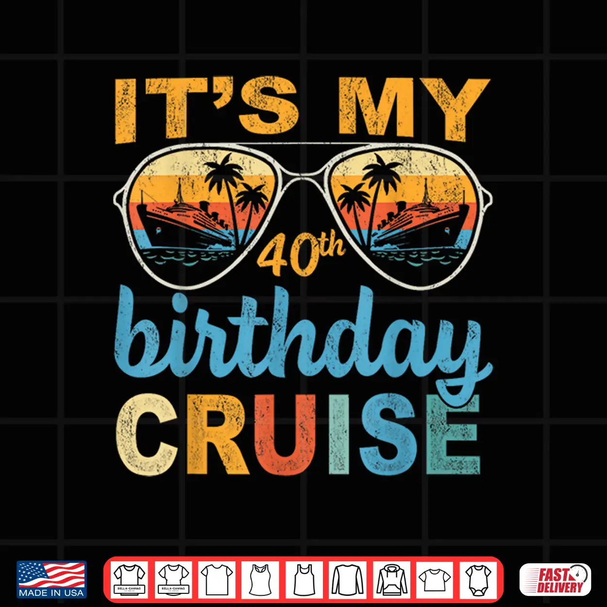 It’S My 40Th Birthday Cruise Vintage Summer Cruising Shirt It’S My 40Th Birthday Cruise Vintage Summer Cruising Shirt