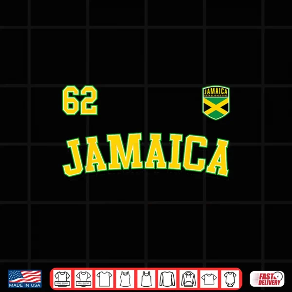 Design JAMAICA 62 Independence Day 2024 Jamaican Flag Jersey Shirt