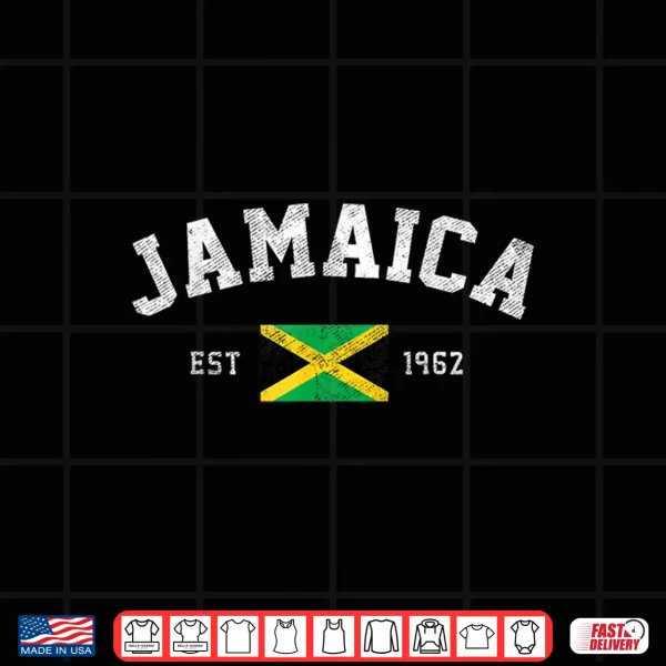 Design Jamaica Est. 1962 Jamaican Flag Independence Day Shirt