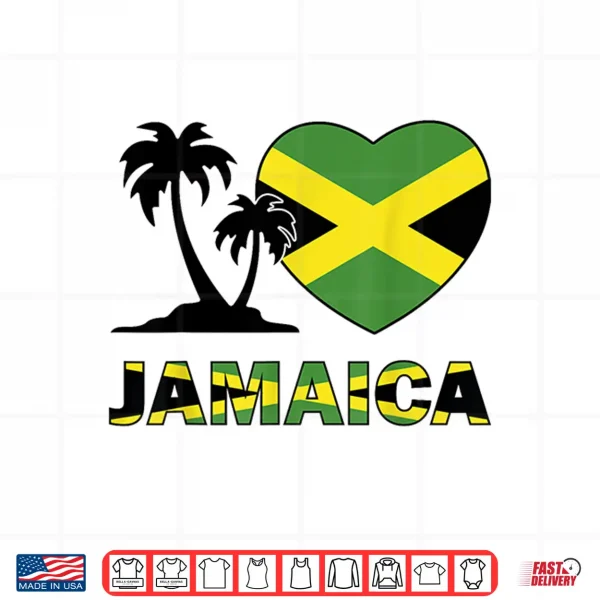 Design Jamaican Flag Heart Kids Jamaica independence day Boys Girls Shirt