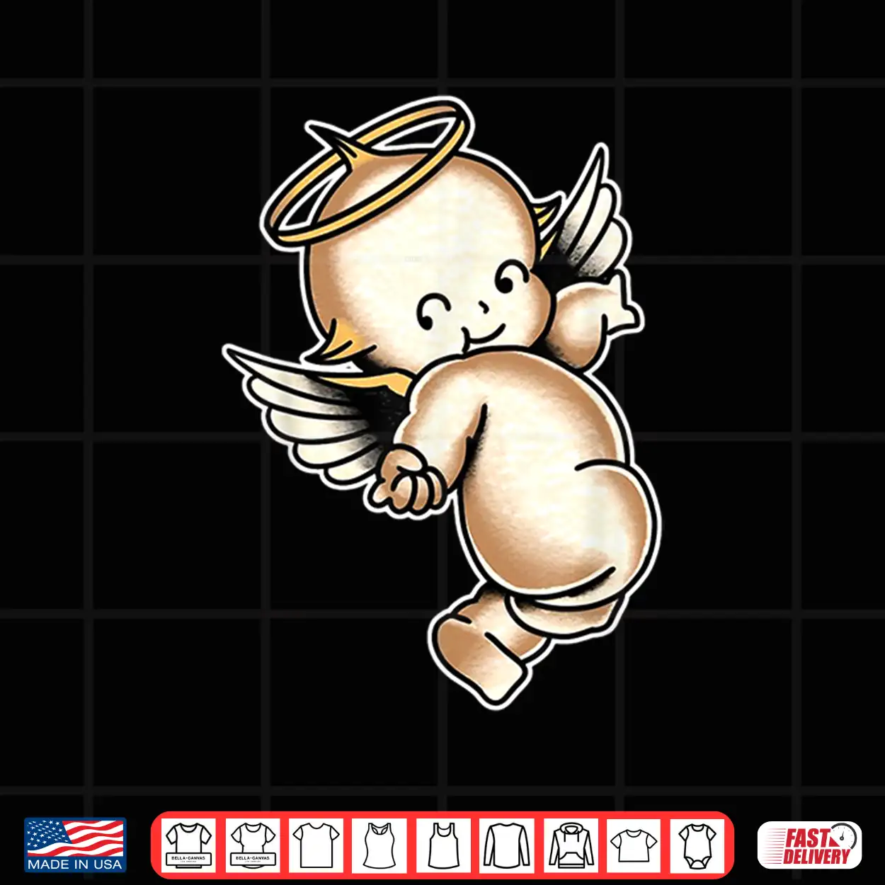 Kewpie Baby Angel Cherub Halo Shirt Kewpie Baby Angel Cherub Halo Shirt