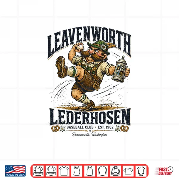 Design Leavenworth Lederhosen Retro Minor League Baseball Shirt