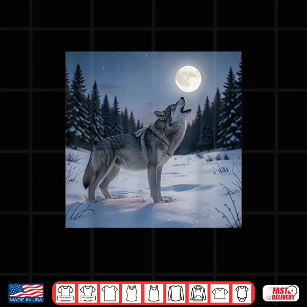 Lone Wolf Howling At The Moon Shirt 4 Design Lone Wolf Howling at the Moon Shirt
