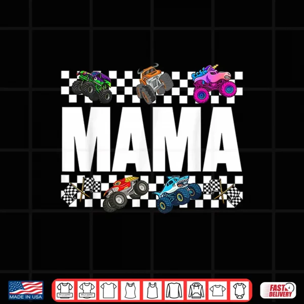 Design Mama Monster Truck Family Crew Birthday Matching Women Mom Shirt