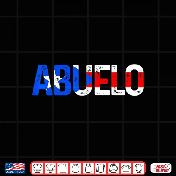 Design Mens Abuelo Puerto Rico Flag Puerto Rican Pride Fathers Day Gift Shirt