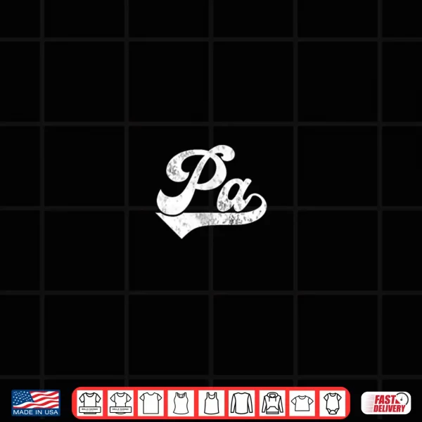 Design Mens Pa Vintage Retro Fathers Day for Papa Grandpa Shirt