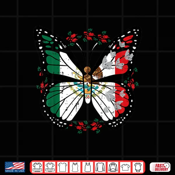 Mexican Independence Day Butterfly Mexico Women Girls Kids Shirt 4 Design Mexican Independence Day Butterfly Mexico Women Girls Kids Shirt