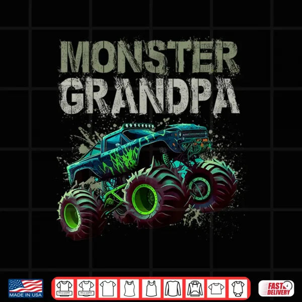 Design Monster Truck Grandpa Family Matching Monster Truck Lovers Shirt