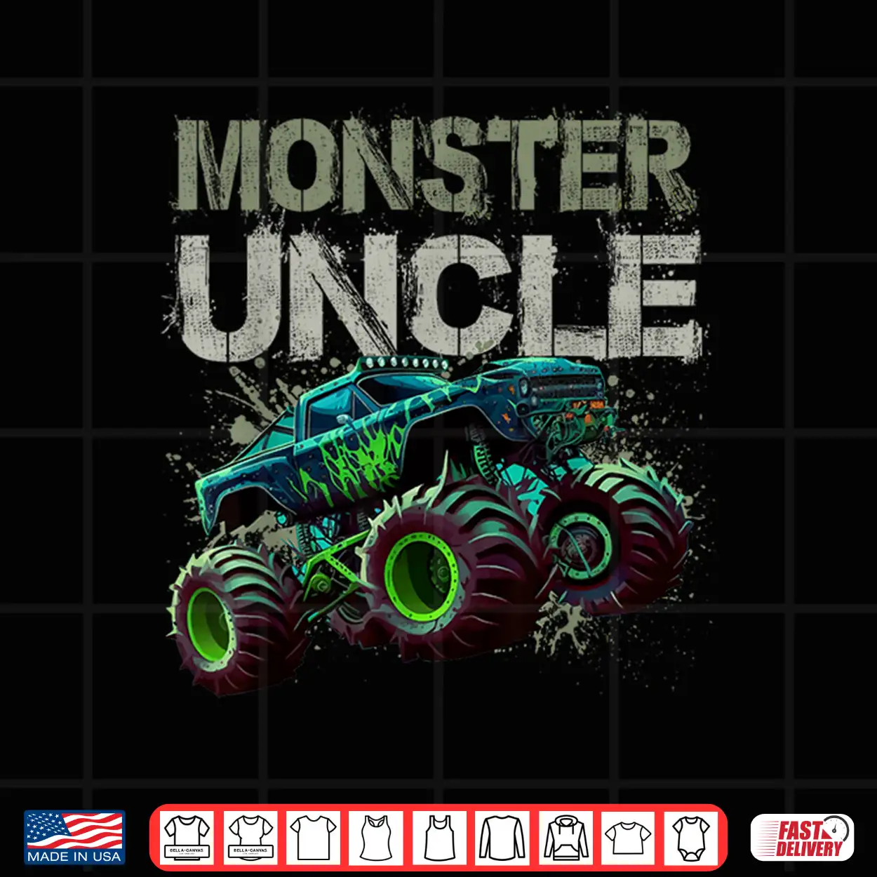 Monster Truck Uncle Family Matching Monster Truck Lovers Shirt Monster Truck Uncle Family Matching Monster Truck Lovers Shirt