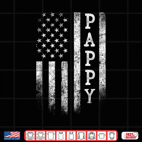 Design Pappy American Flag Pappy Gifts Patriotic Fathers Day Shirt