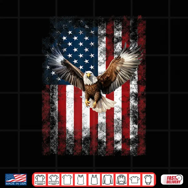 Design Patriotic Eagle 4th Of July USA American Flag Shirt