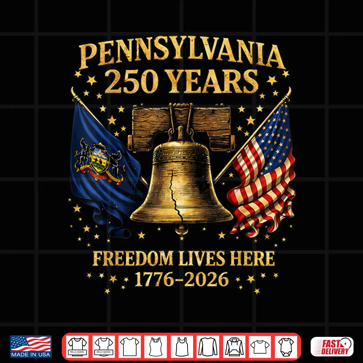 Pennsylvania 250 Years 1776 2026 Vintage Liberty Bell Design Shirt Pennsylvania 250 Years 1776 2026 Vintage Liberty Bell Design Shirt