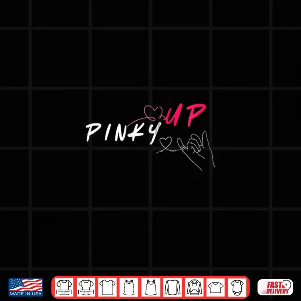 Design Pop Inspired Pinky Up Cute Kats eye Hand Heart Gesture Shirt