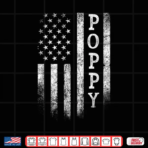 Design Poppy American Flag Poppy Gifts Patriotic Fathers Day Shirt