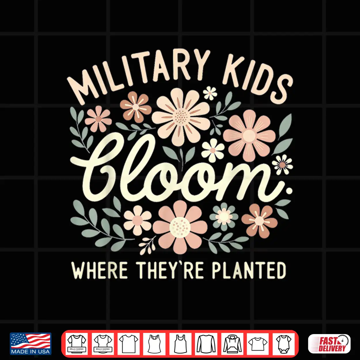 Purple Military Kid Dandelion Bloom Where They’Re Planted Shirt Purple Military Kid Dandelion Bloom Where They’Re Planted Shirt