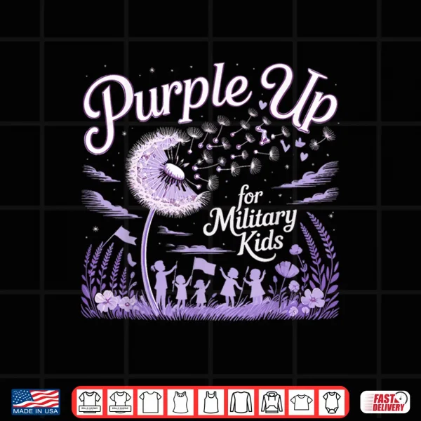 Purple Up For Military Kids Dandelion Child Month Shirt 4 Design Purple Up For Military Kids Dandelion Child Month Shirt