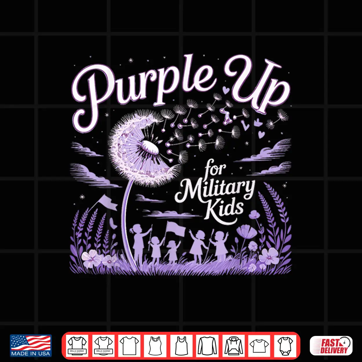 Purple Up For Military Kids Dandelion Child Month Shirt Purple Up For Military Kids Dandelion Child Month Shirt