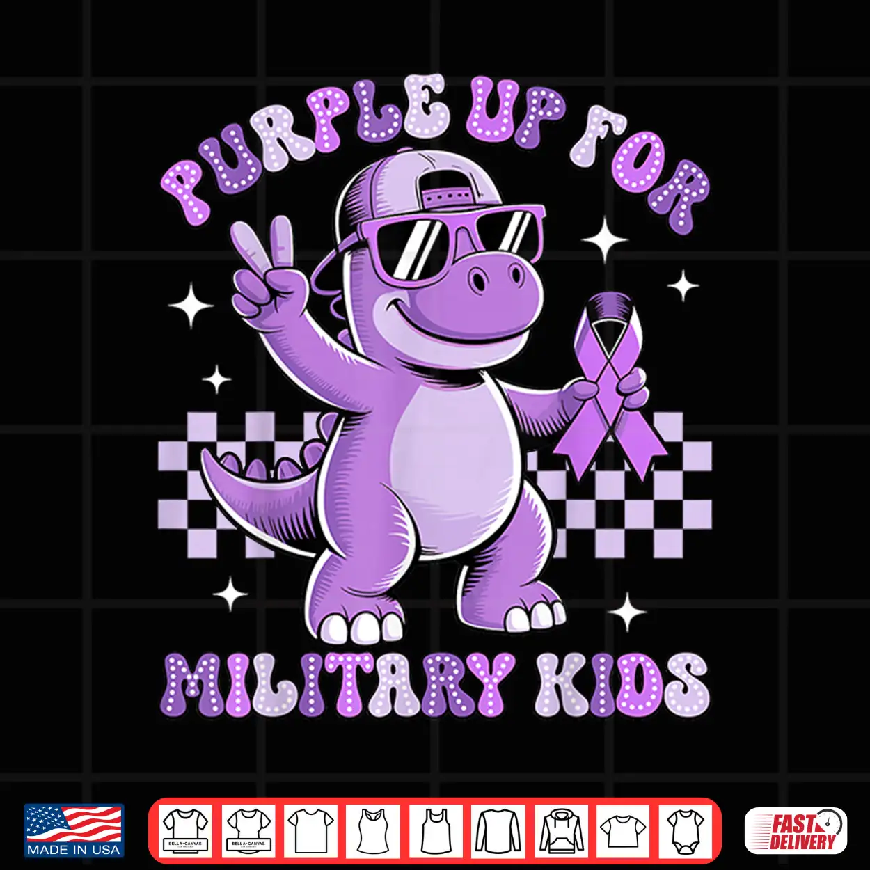 Purple Up For Military Kids Military Child Month Dinosaur Shirt Purple Up For Military Kids Military Child Month Dinosaur Shirt