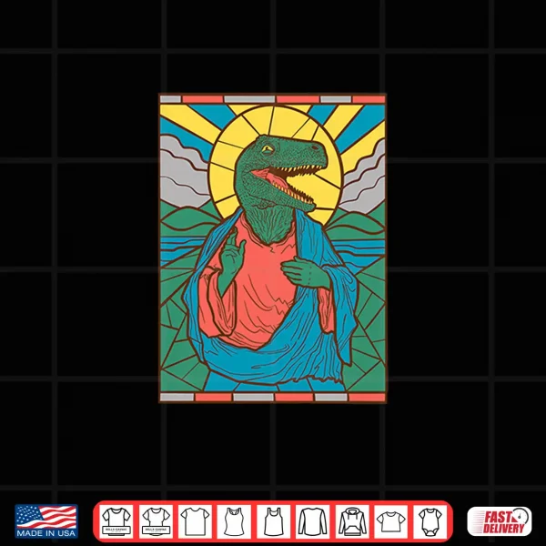 Design Raptor Jesus Dinosaur Christ Meme Holy Velociraptor Premium Tri Blend Shirt