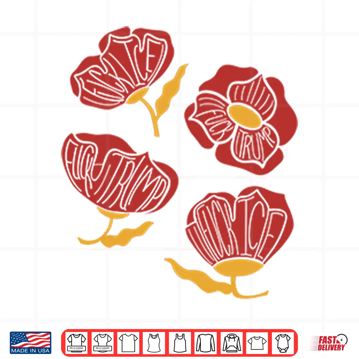 Red Poppy Floral Fuck Trump Shirt Red Poppy Floral Fuck Trump Shirt