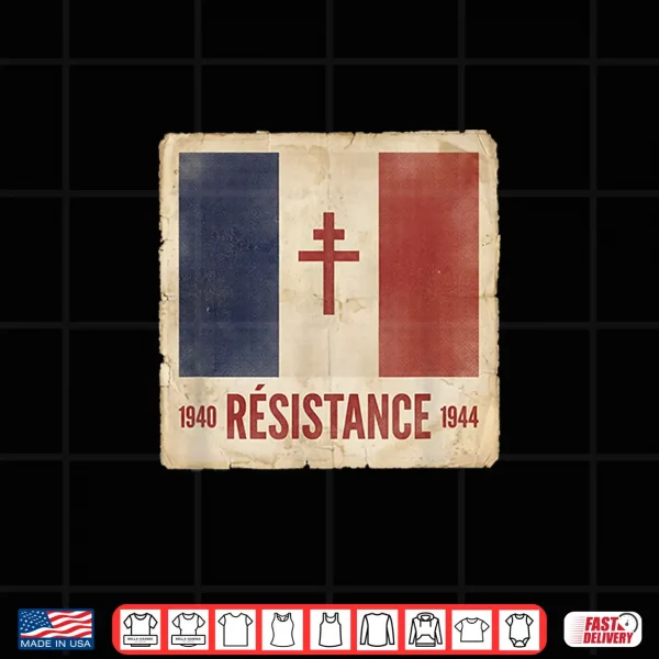 Design Resistance Free France Flag with Cross of Lorraine 1940 1944 Shirt