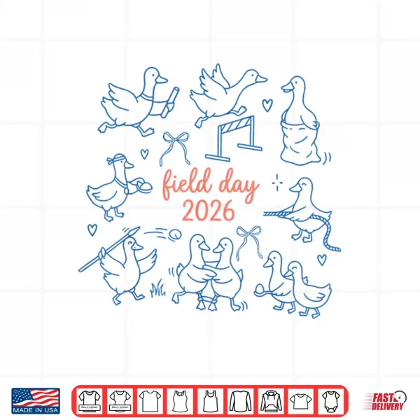 Retro Field Day Geese 2026 School Game Day Teachers Students Shirt 4 Design Retro Field Day Geese 2026 School Game Day Teachers Students Shirt