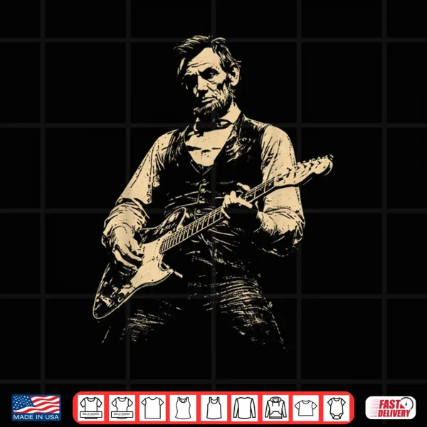 Design Retro Guitar Playing Abe Lincoln Shirt