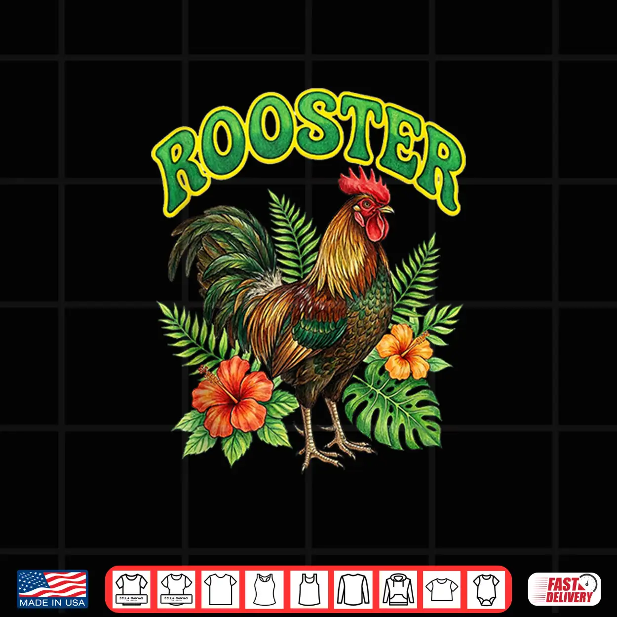 Rooster Groovy Floral Rooster Watercolor Boho Rooster Shirt Rooster Groovy Floral Rooster Watercolor Boho Rooster Shirt