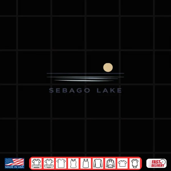 Design Sebago Lake Maine Minimalist Lake Life Sunset Design Shirt