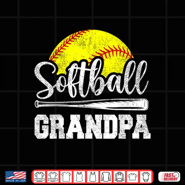 Design Softball Grandpa Softball Player Game Day Fathers Day Gift Shirt