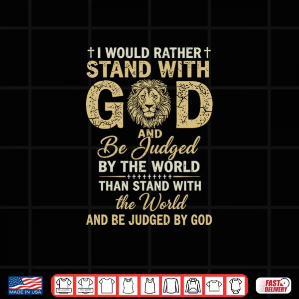 Design Stand with God Christian Lion Faith Vintage Distressed Premium Tri Blend Shirt
